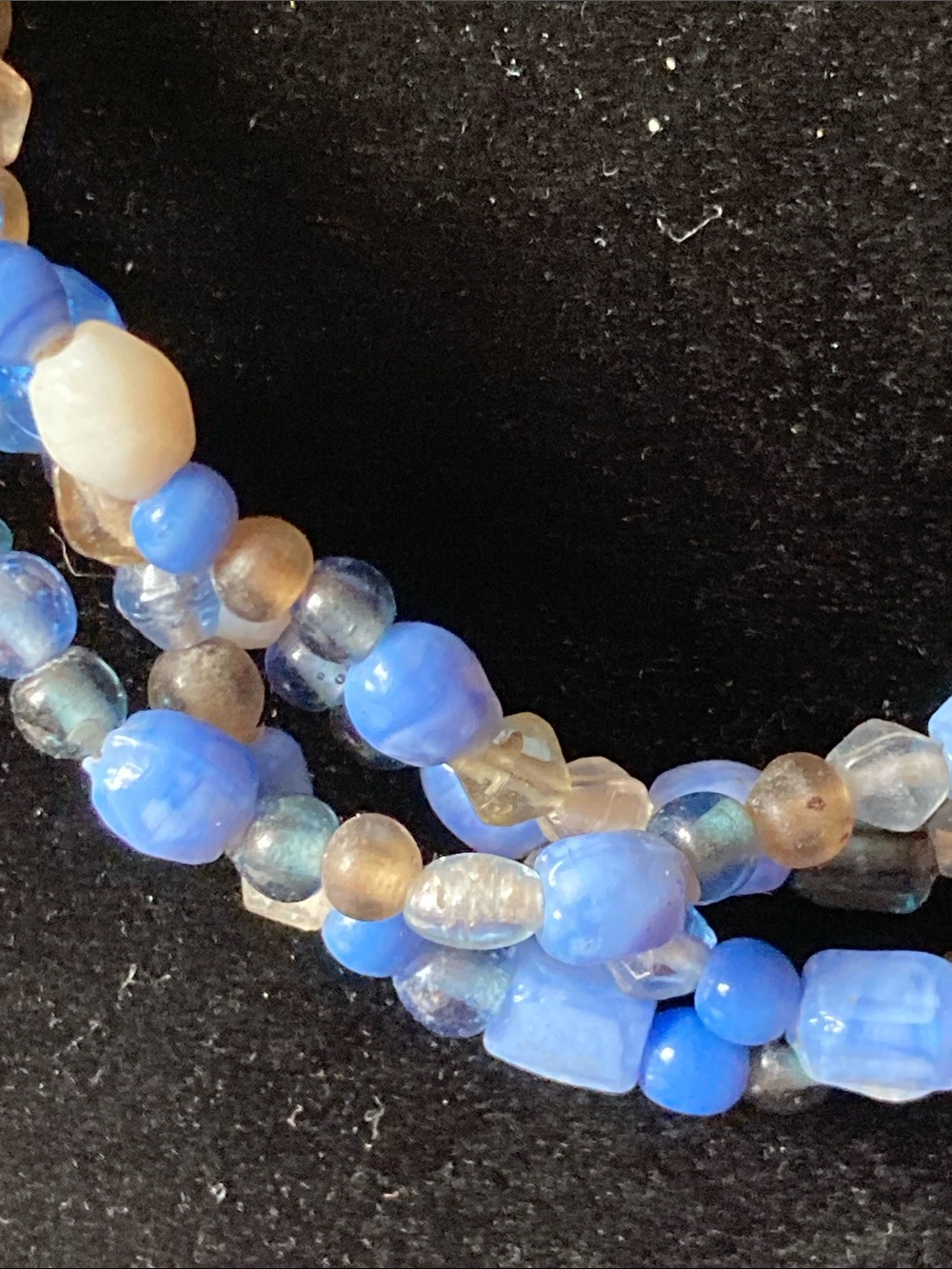 Multi-Strand Translucent Blue Beaded Necklace - Picture 8 of 8